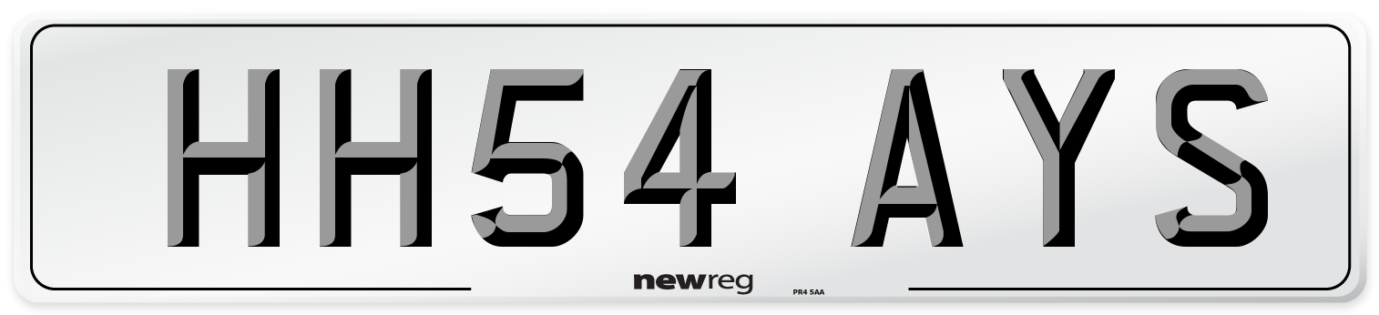 HH54 AYS Number Plate from New Reg